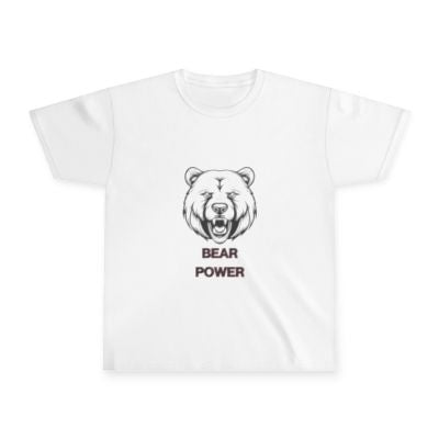 Bear Power Youth T‑Shirt — Roaring Bear Graphic Tee for Kids